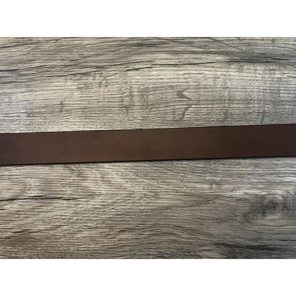 Lands End Genuine Leather Brown Mens Belt Made in England - Solid Brass Buckle